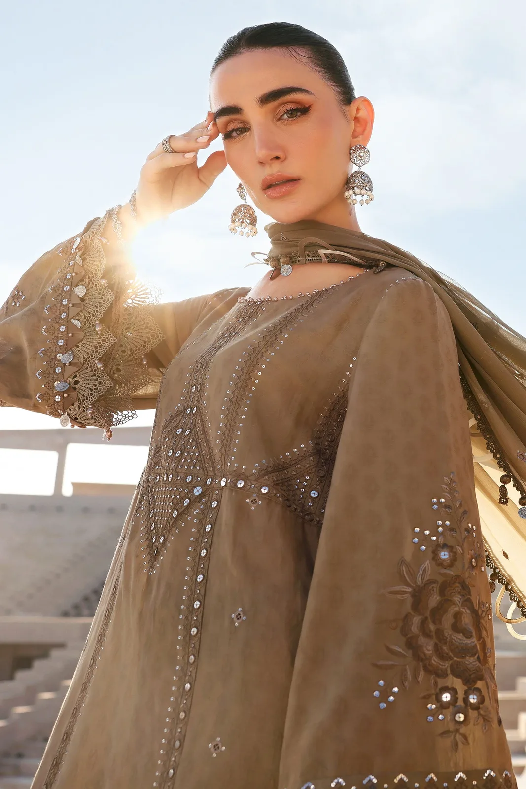3 Piece Unstitched Embroidered Jacquard Lawn Suit