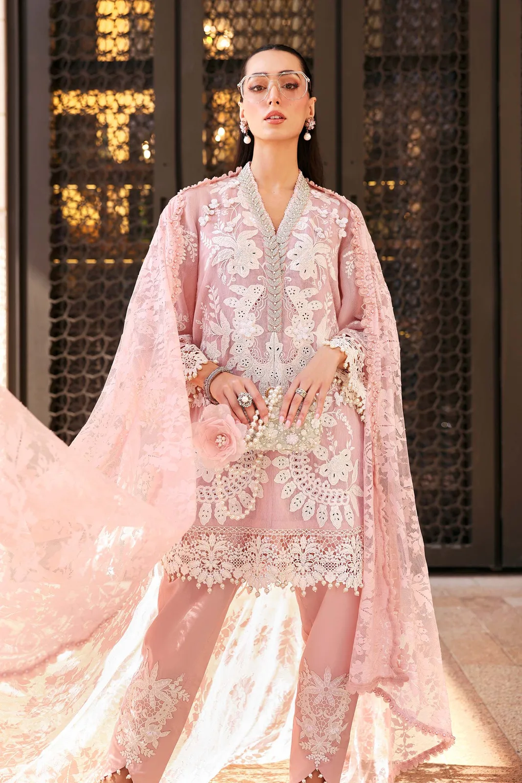 3 Piece Unstitched Embroidered Lawn Karandi Suit