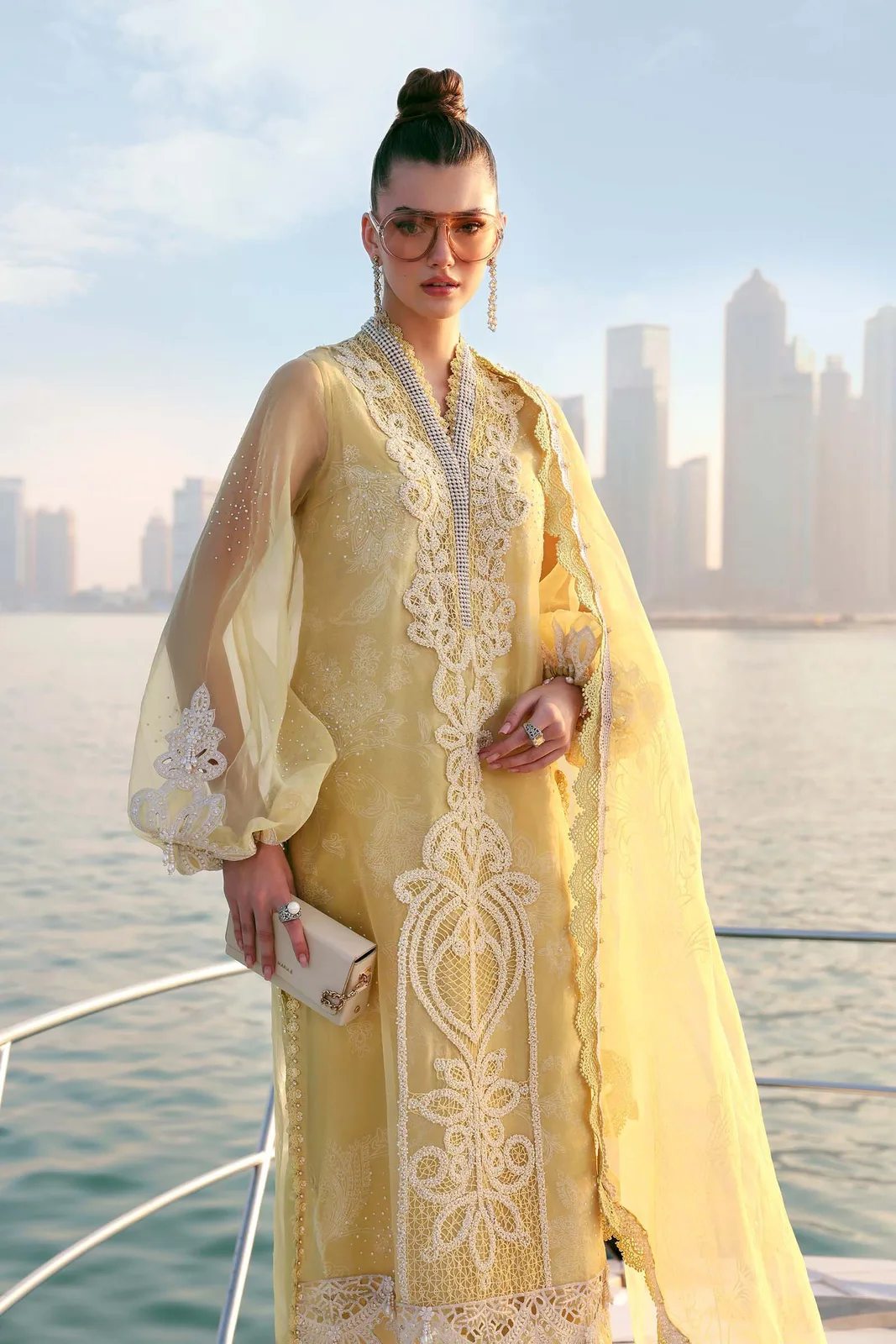 3 Piece Unstitched Embroidered Organza Suit