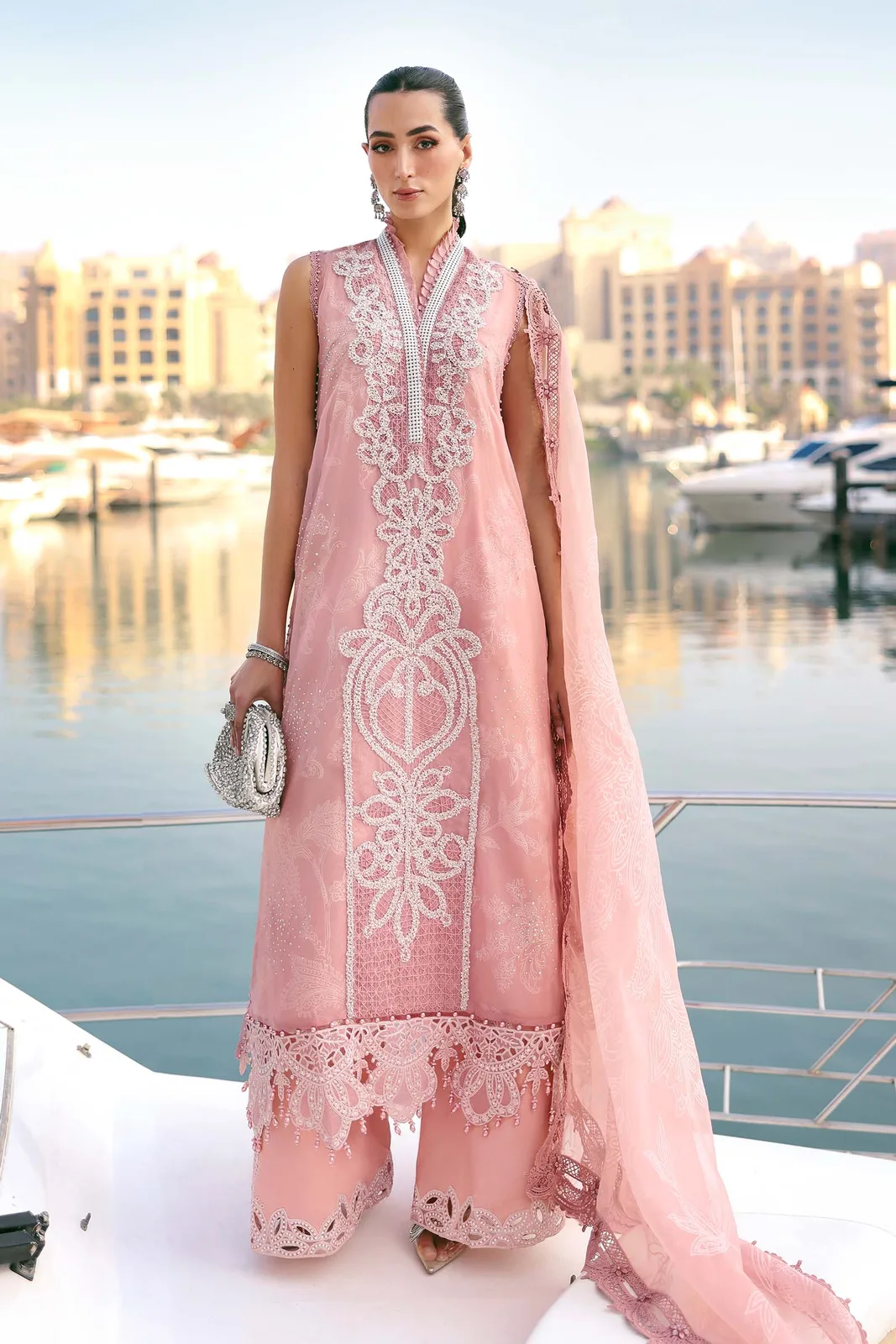 3 Piece Unstitched Embroidered Organza Suit