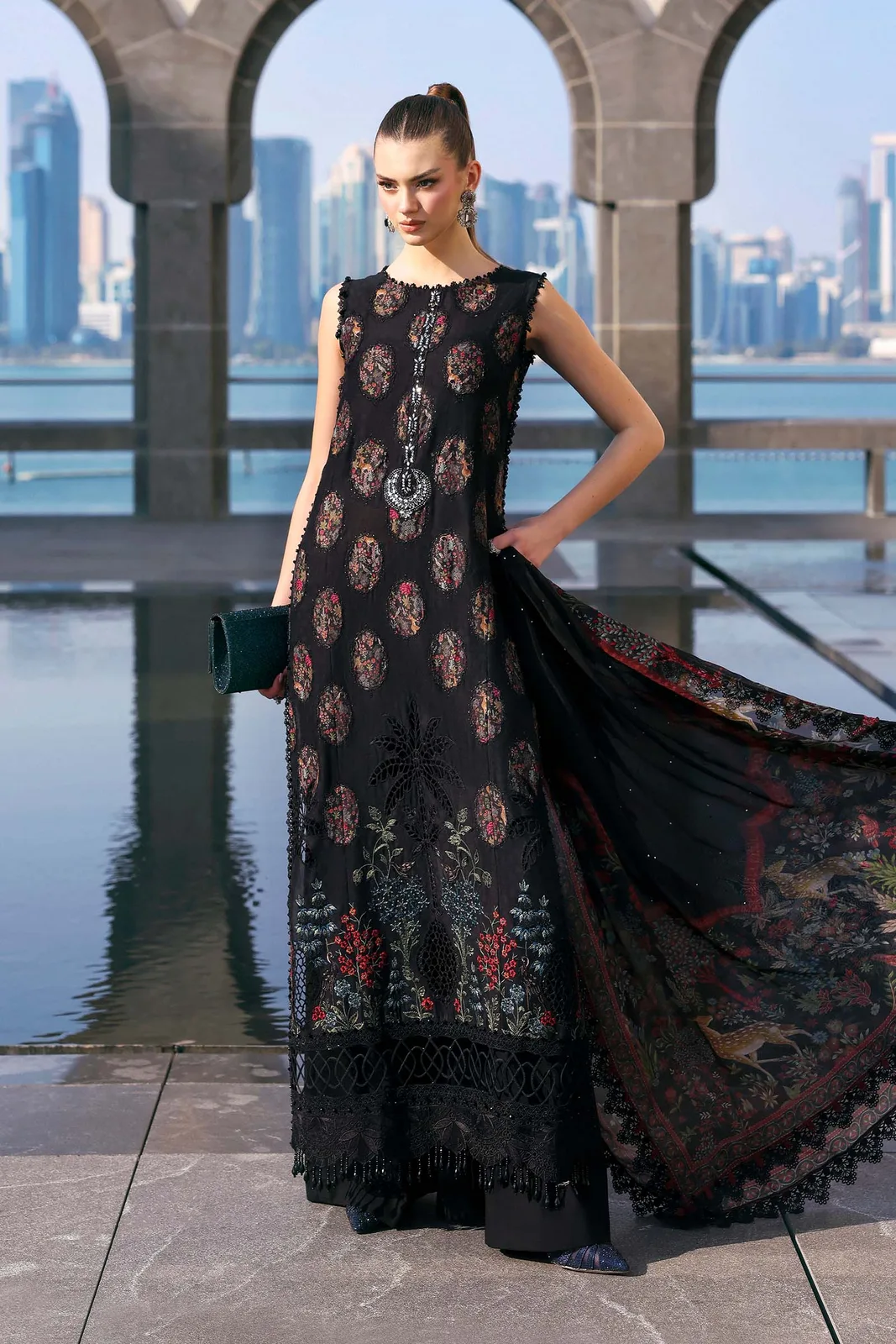 3 Piece Unstitched Embroidered Jacquard Lawn Suit
