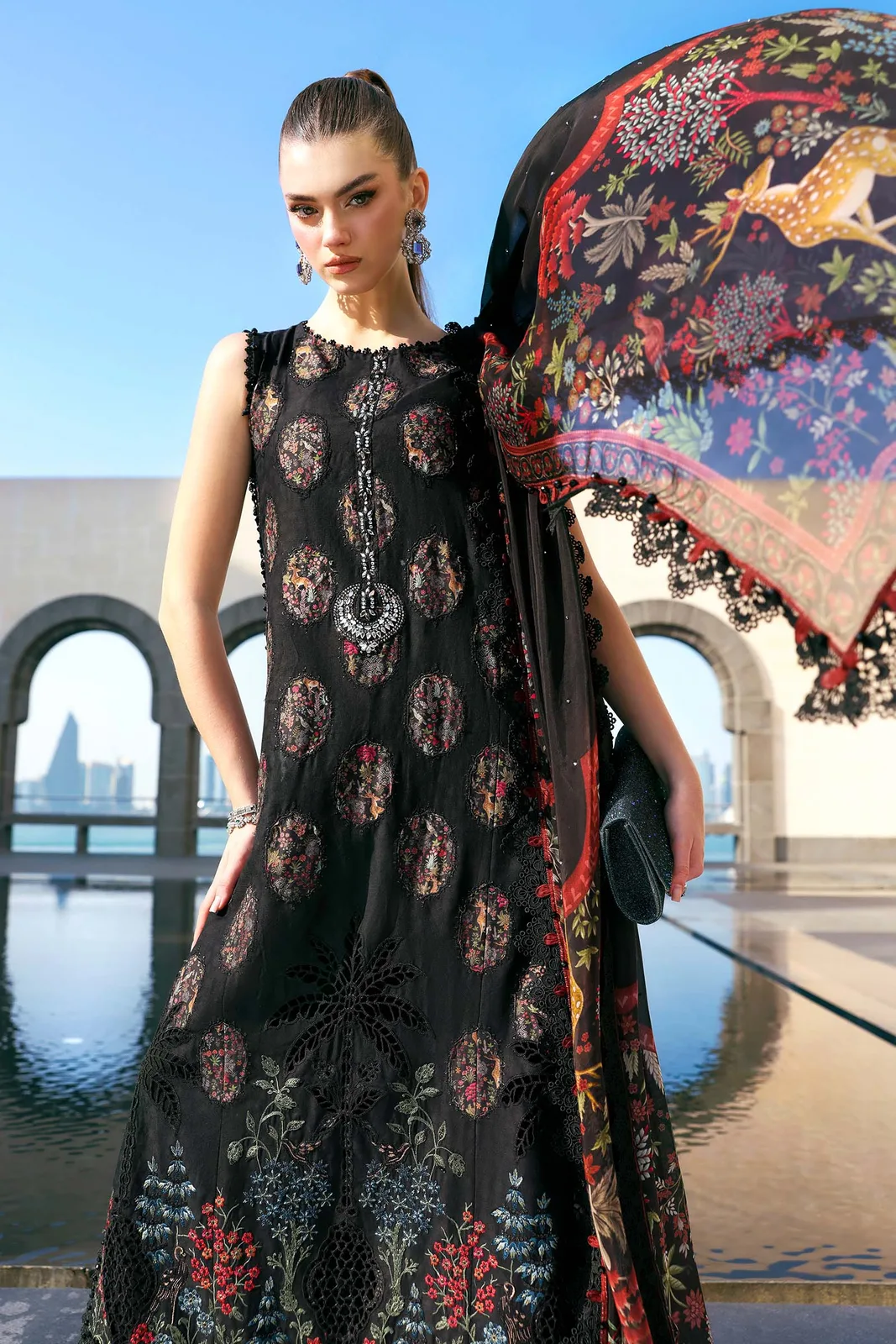 3 Piece Unstitched Embroidered Jacquard Lawn Suit