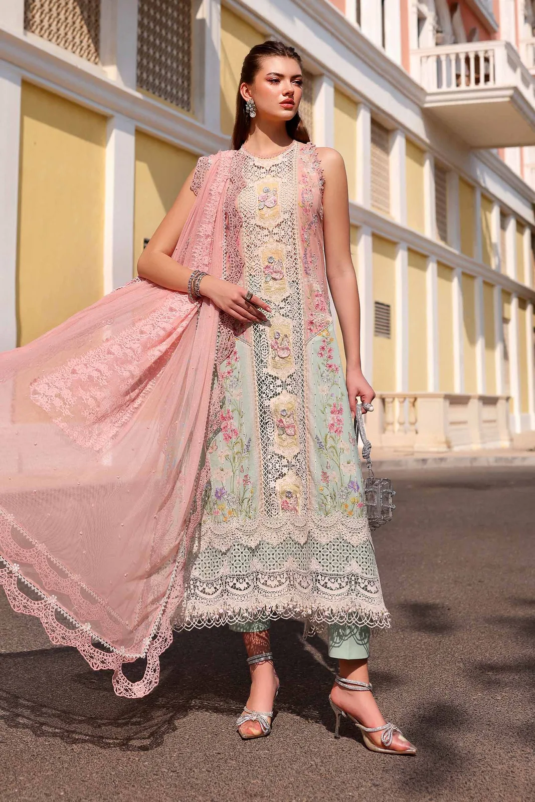3 Piece Unstitched Embroidered Lawn Suit