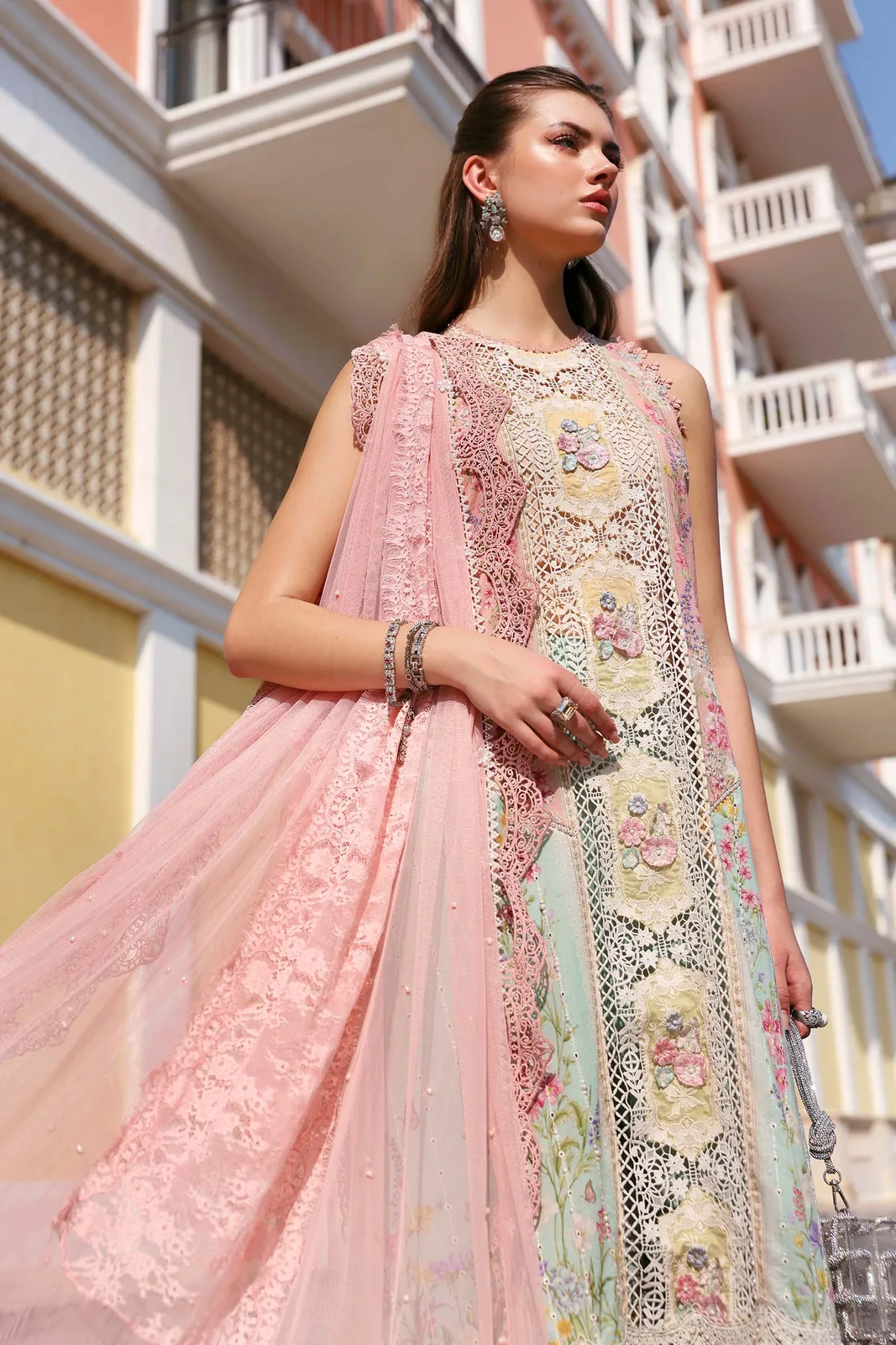 3 Piece Unstitched Embroidered Lawn Suit