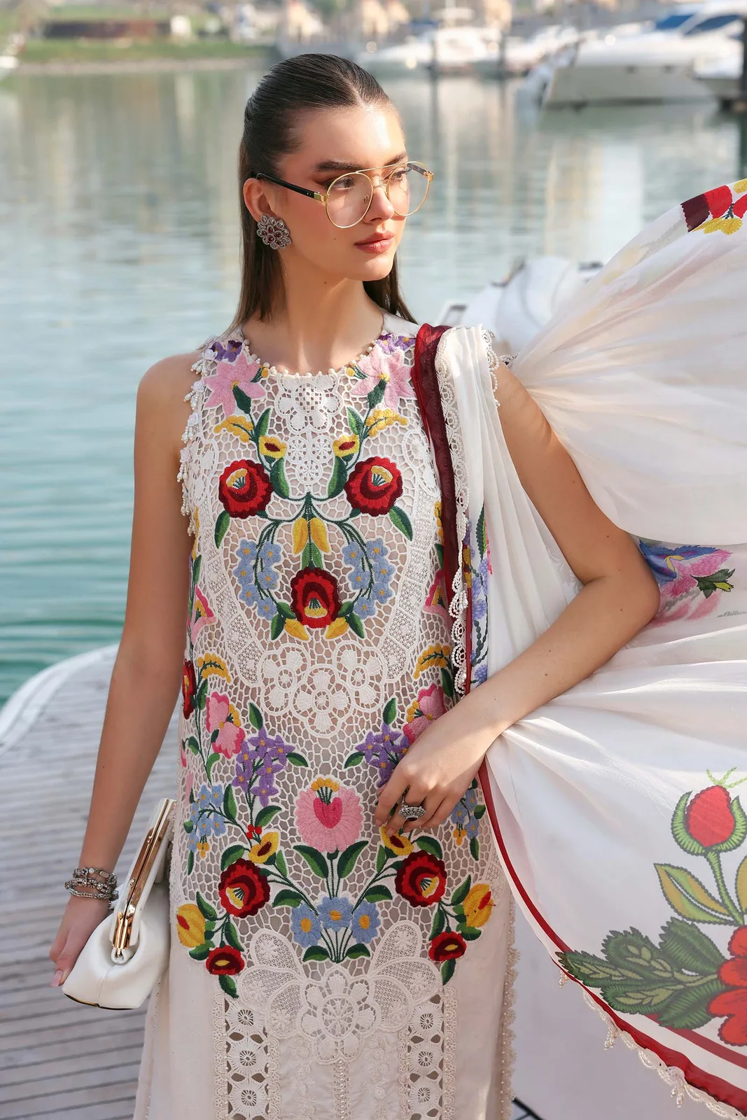 3 Piece Unstitched Embroidered Jacquard Lawn Suit