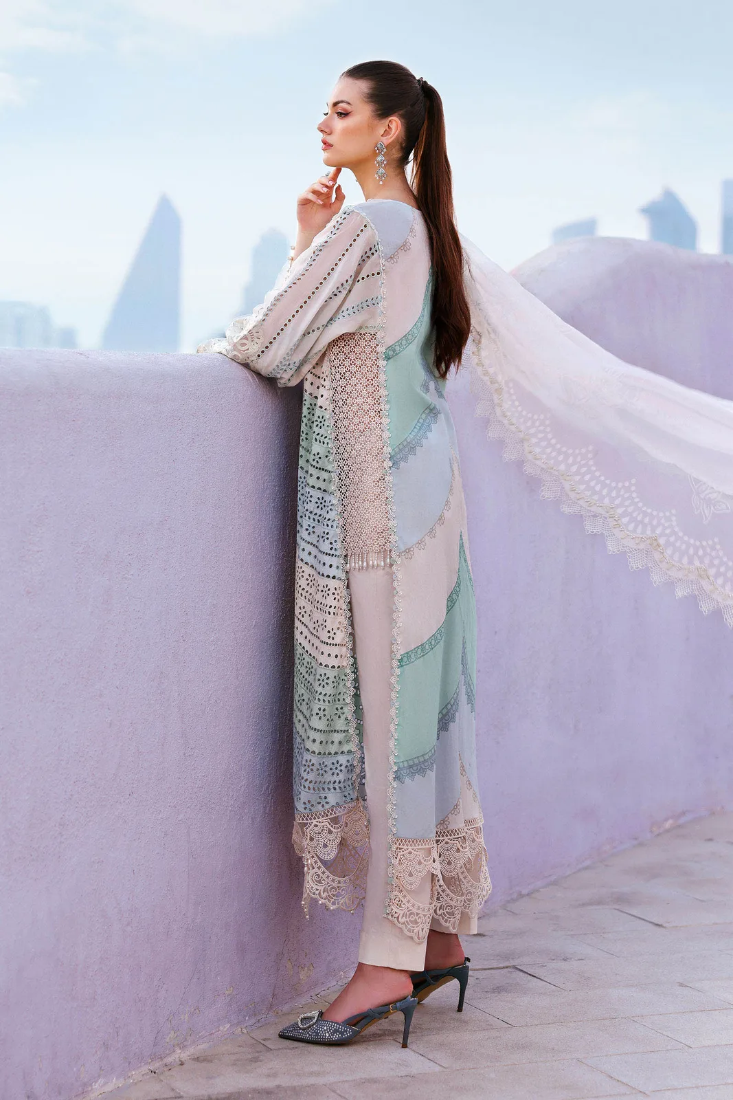 3 Piece Unstitched Embroidered Lawn Suit