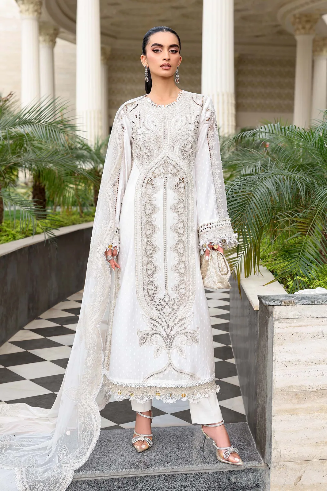 3 Piece Unstitched Embroidered Jacquard Lawn Suit