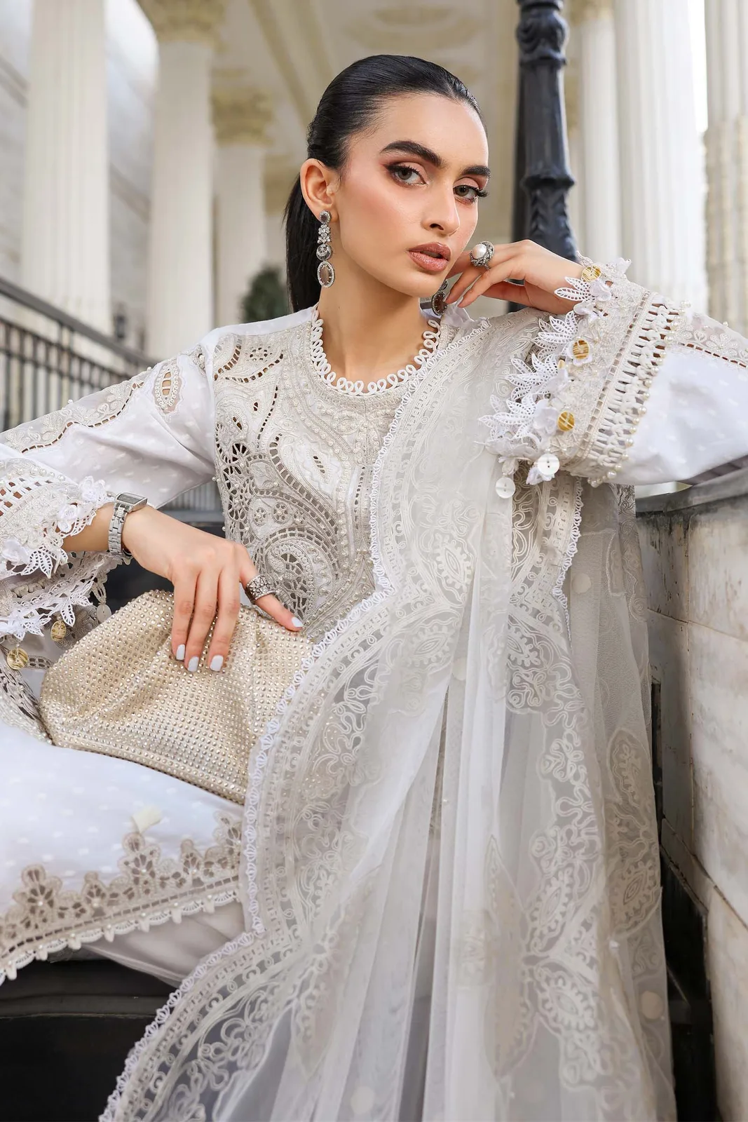3 Piece Unstitched Embroidered Jacquard Lawn Suit