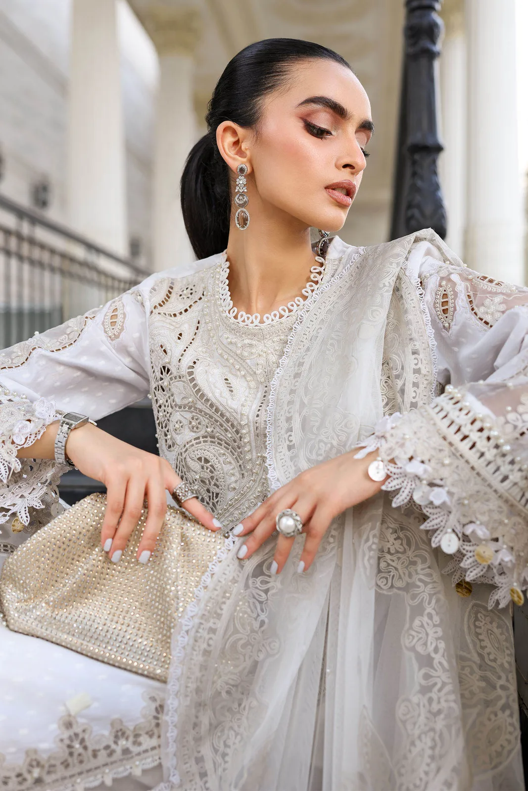 3 Piece Unstitched Embroidered Jacquard Lawn Suit