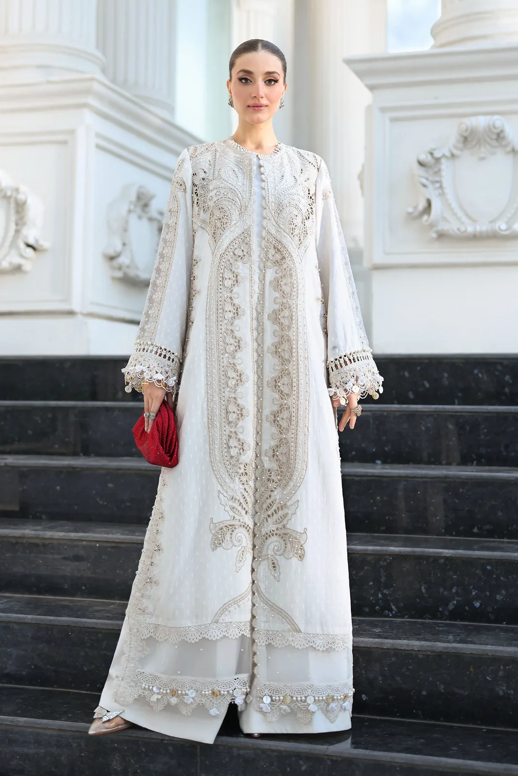 3 Piece Unstitched Embroidered Jacquard Lawn Suit