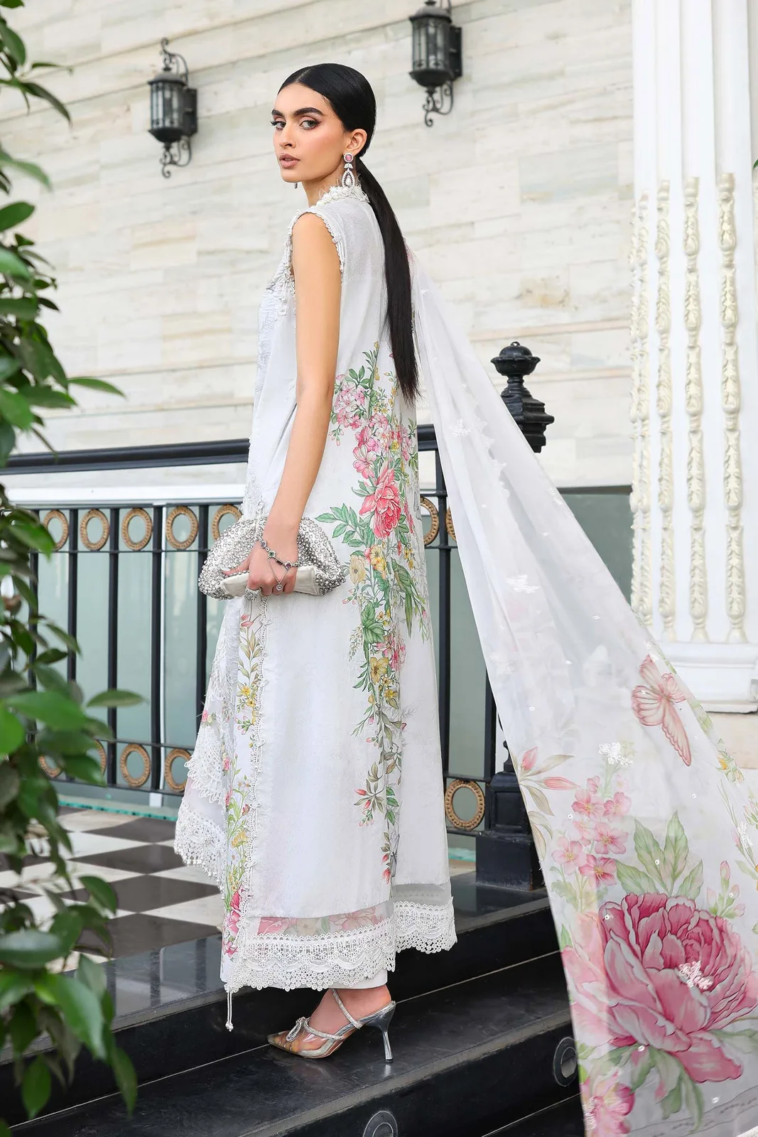 3 Piece Unstitched Embroidered Lawn Suit