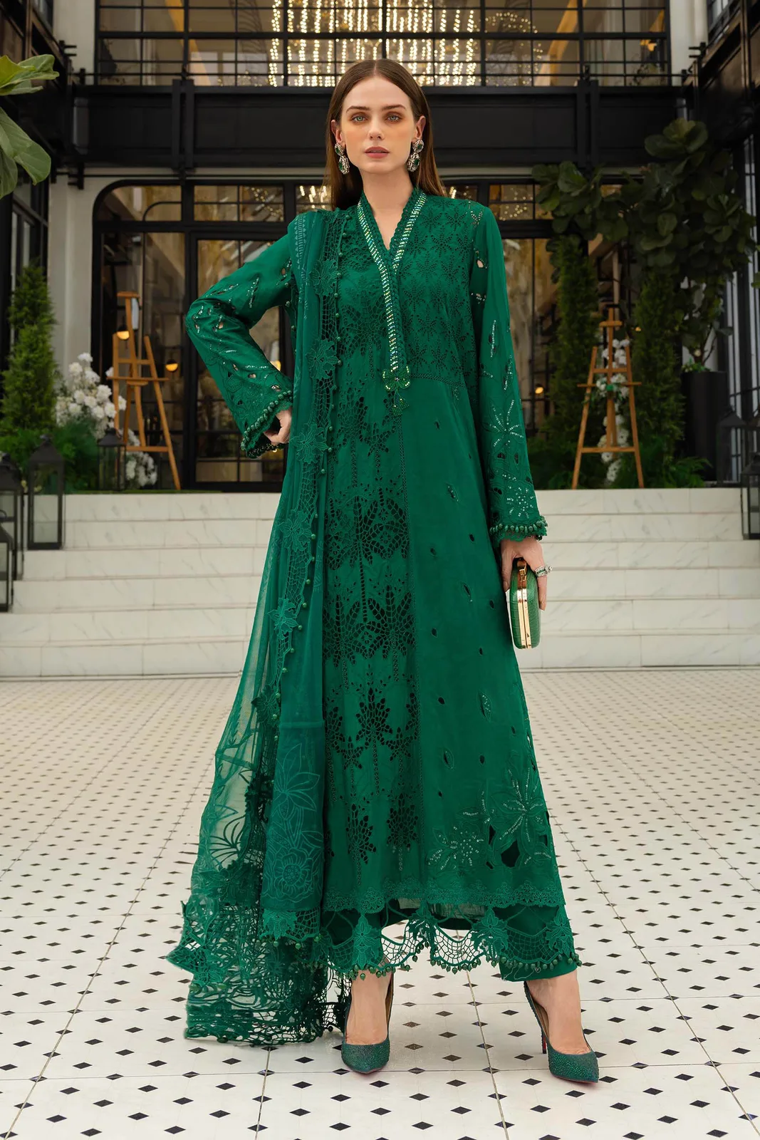 3 Piece Unstitched Embroidered Lawn Suit