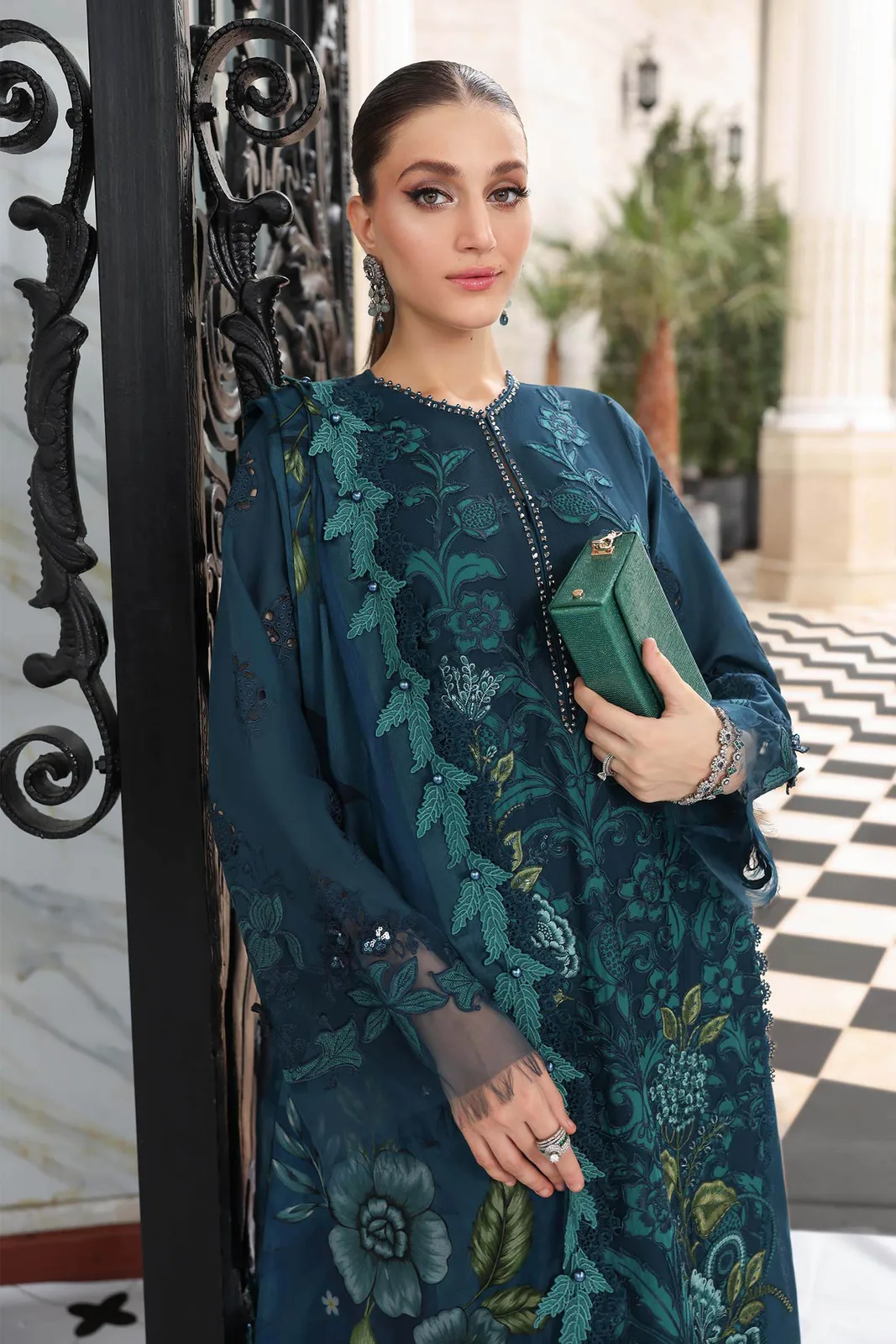 3 Piece Unstitched Embroidered Lawn Suit