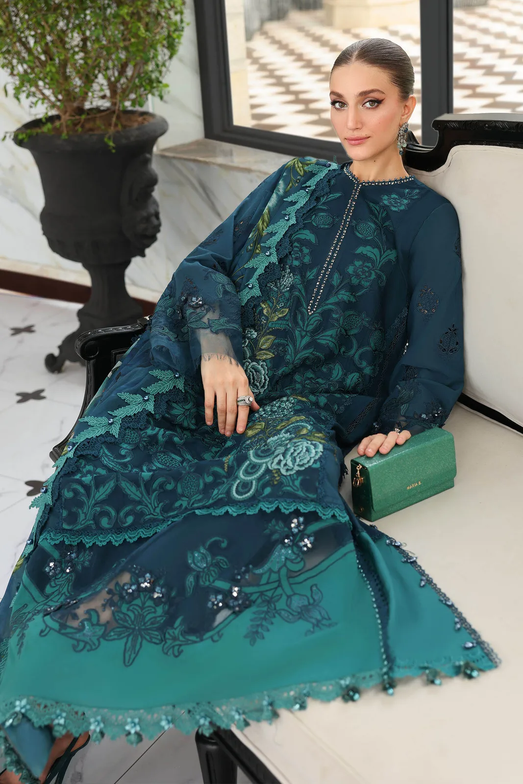 3 Piece Unstitched Embroidered Lawn Suit
