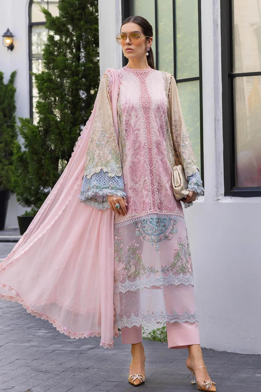 3 Piece Unstitched Embroidered Lawn Suit