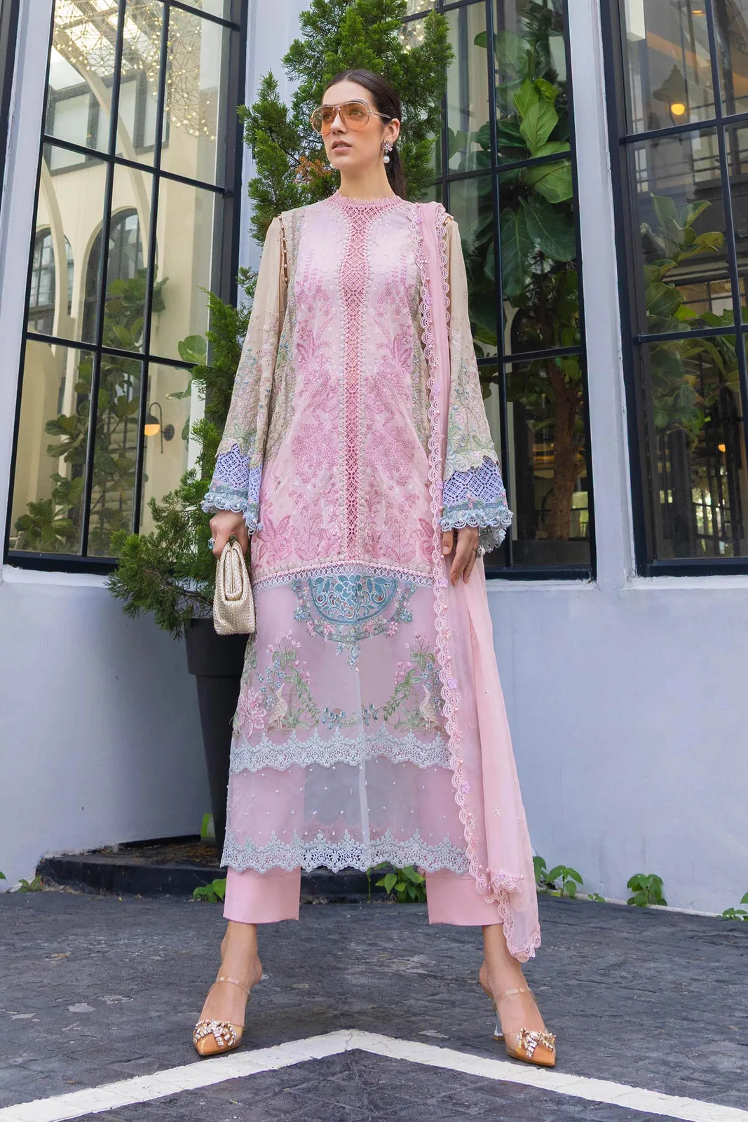 3 Piece Unstitched Embroidered Lawn Suit