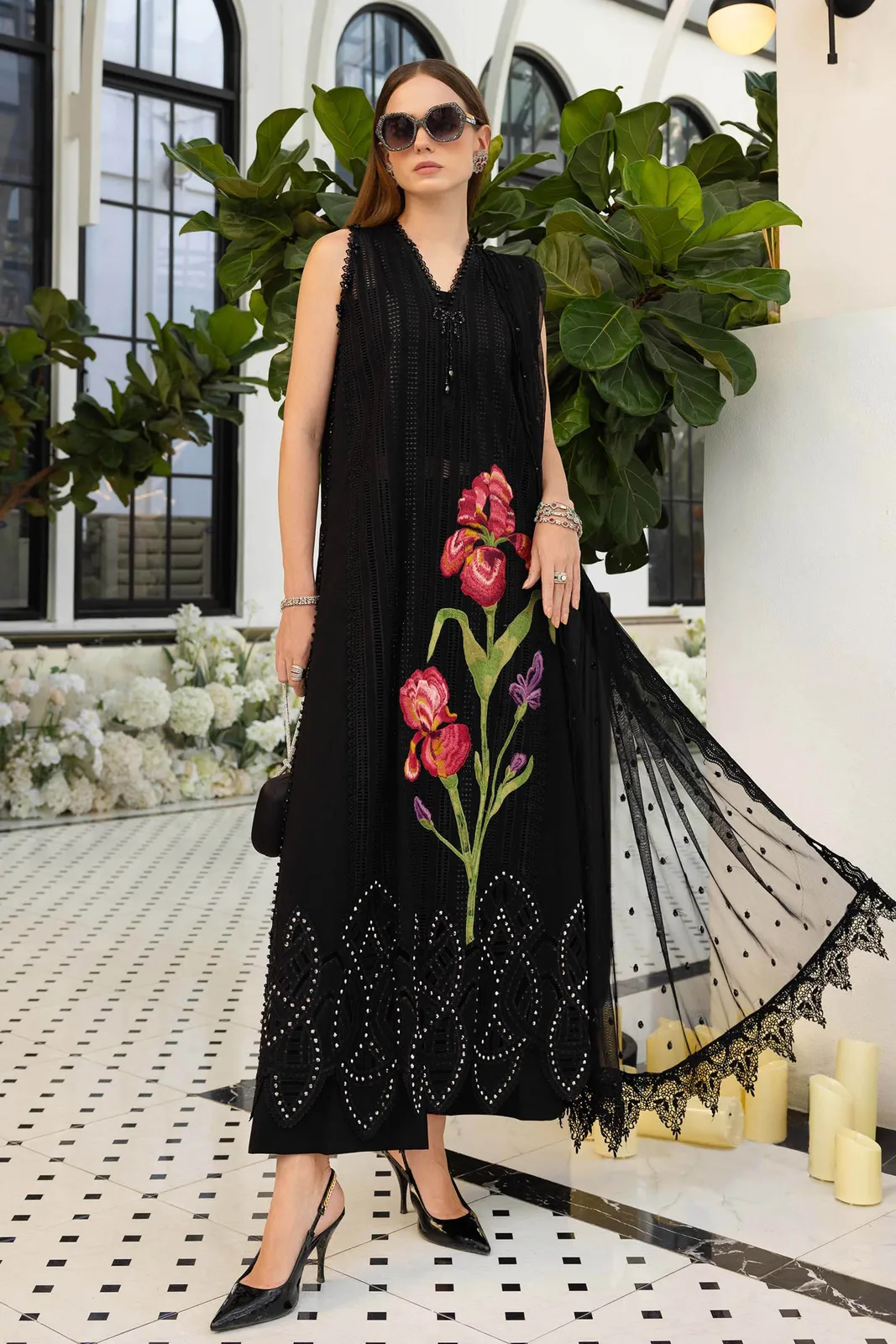 3 Piece Unstitched Embroidered Lawn Suit