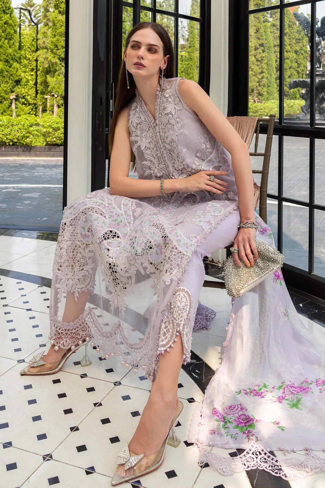 3 Piece Unstitched Embroidered Lawn Suit