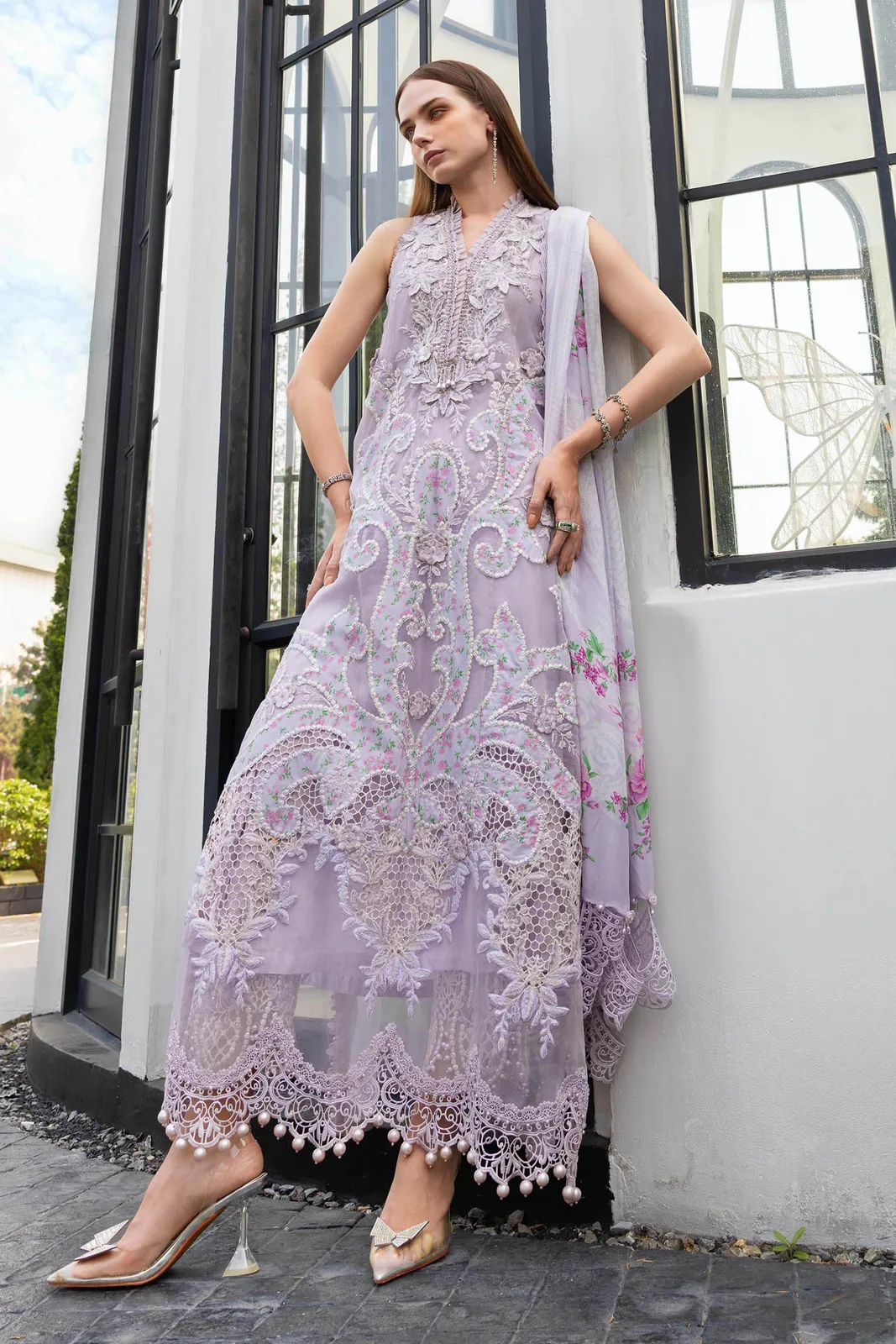 3 Piece Unstitched Embroidered Lawn Suit
