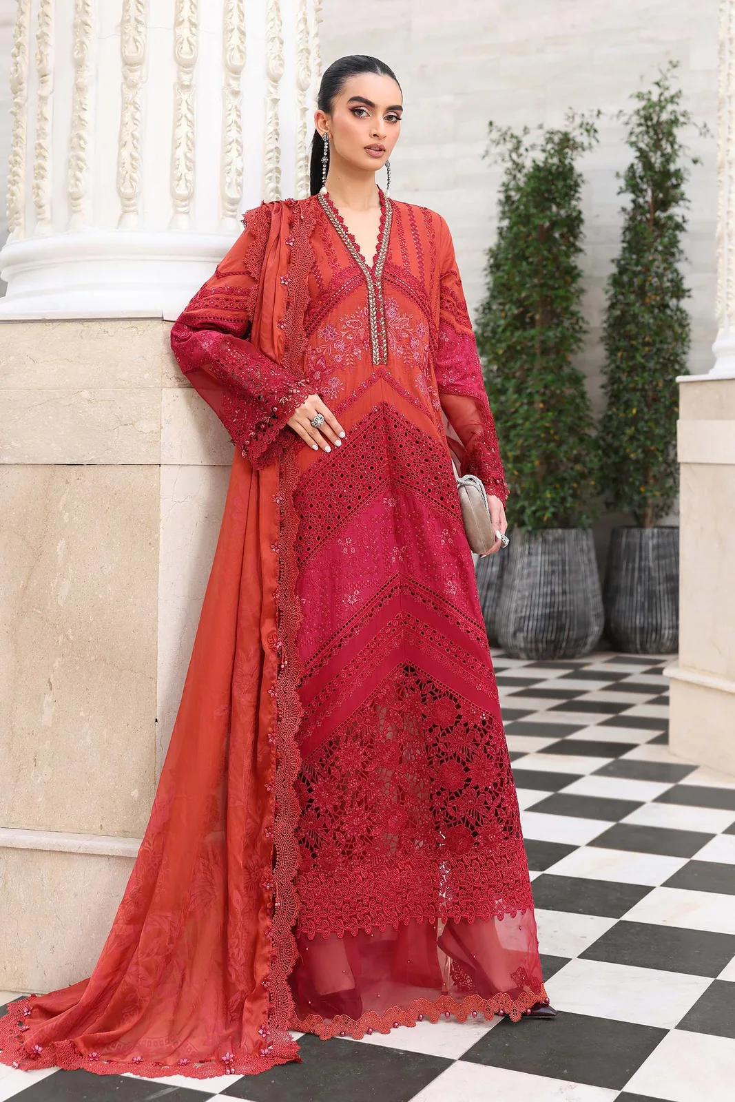 3 Piece Unstitched Embroidered Lawn Suit
