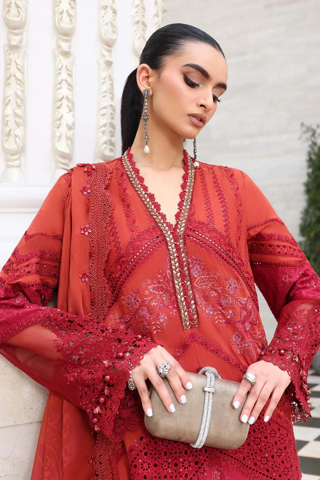 3 Piece Unstitched Embroidered Lawn Suit