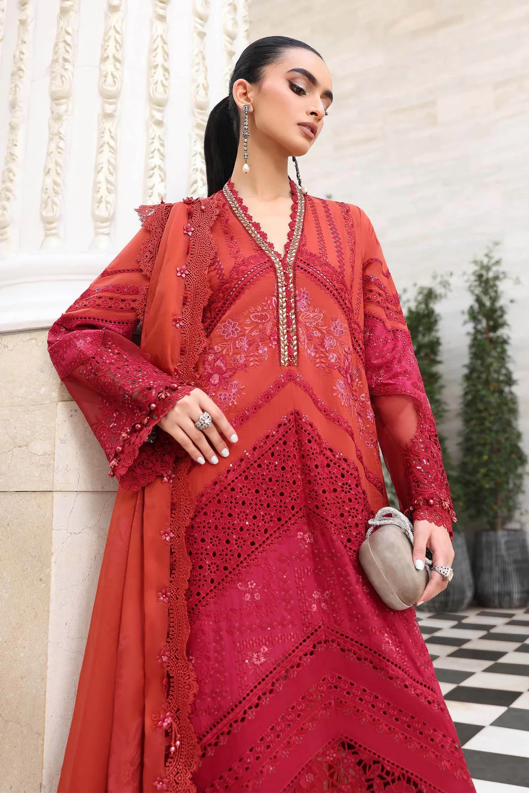 3 Piece Unstitched Embroidered Lawn Suit