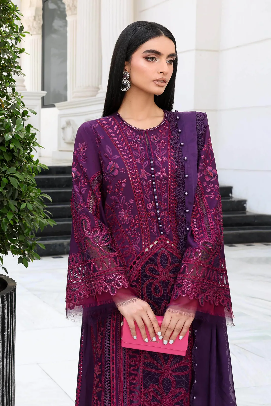3 Piece Unstitched Embroidered Lawn Suit