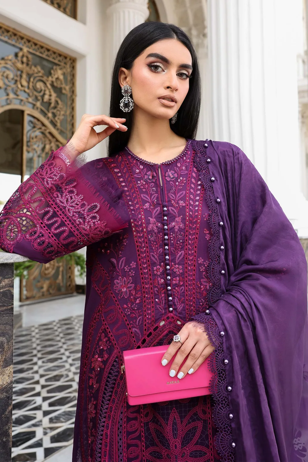 3 Piece Unstitched Embroidered Lawn Suit