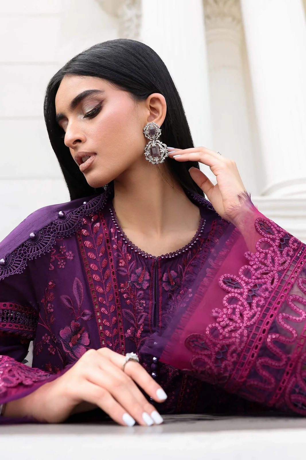 3 Piece Unstitched Embroidered Lawn Suit