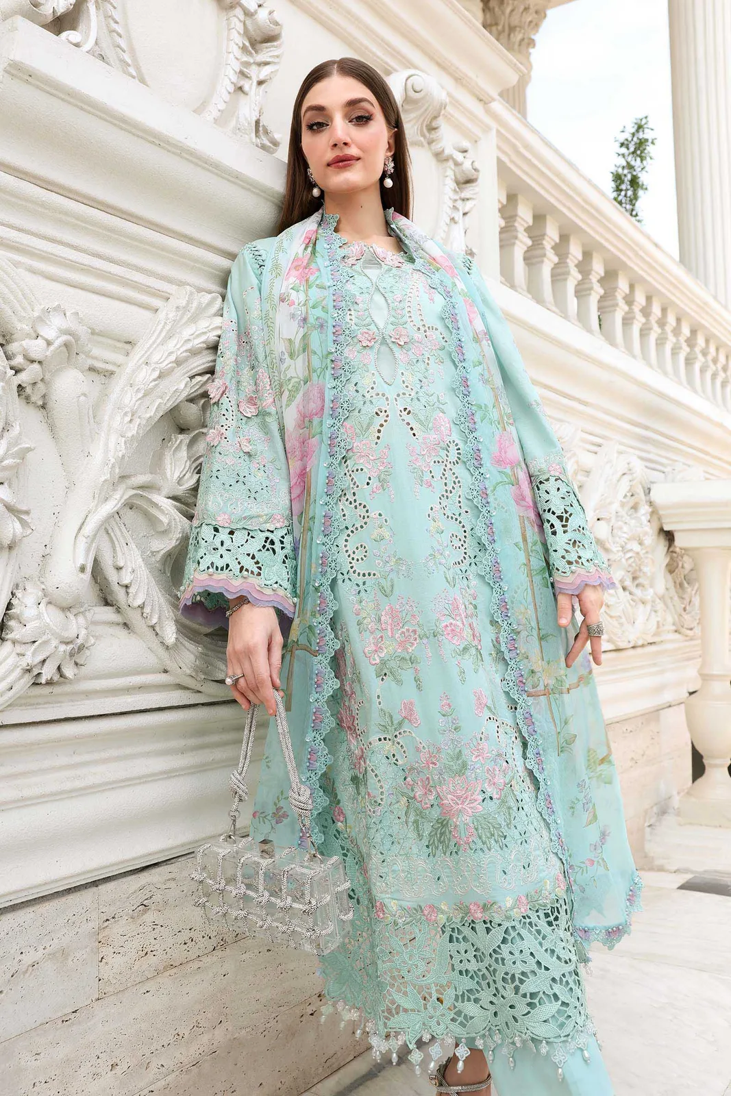 3 Piece Unstitched Embroidered Lawn Suit