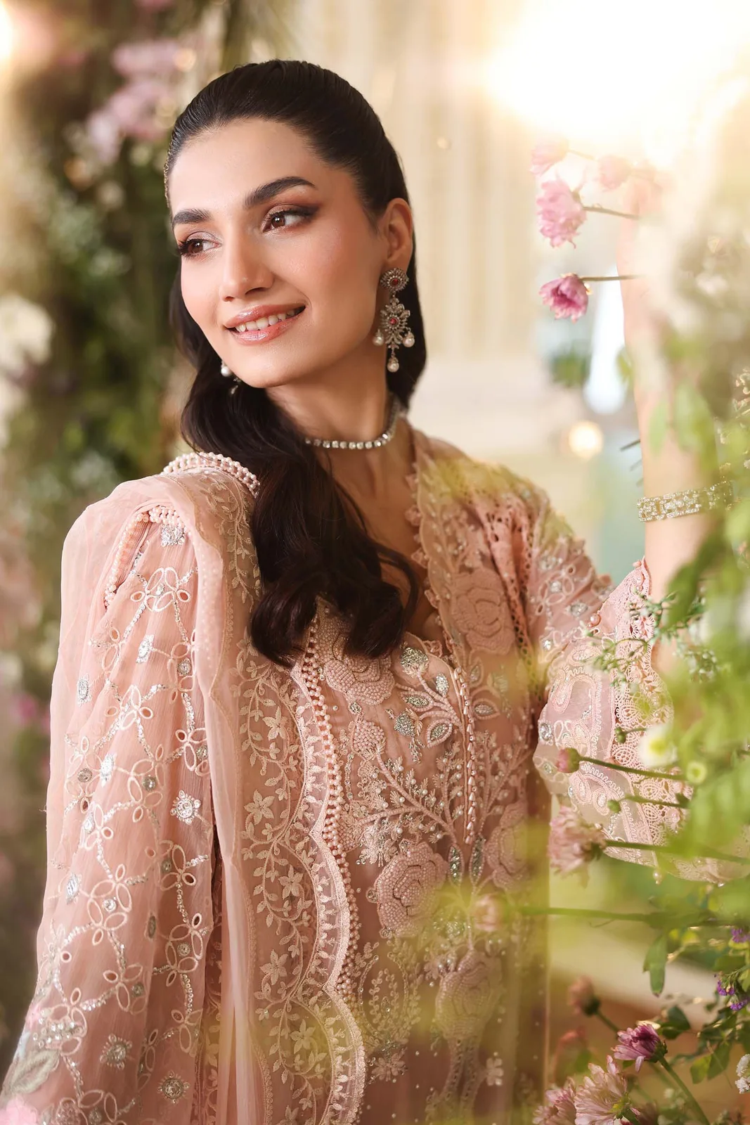 3 Piece Unstitched Embroidered Chiffon Suit