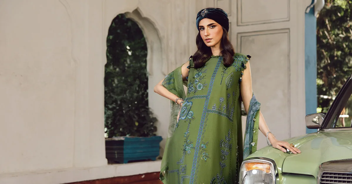 3 Piece Unstitched Embroidered Cambric Suit | MPT-2701-A