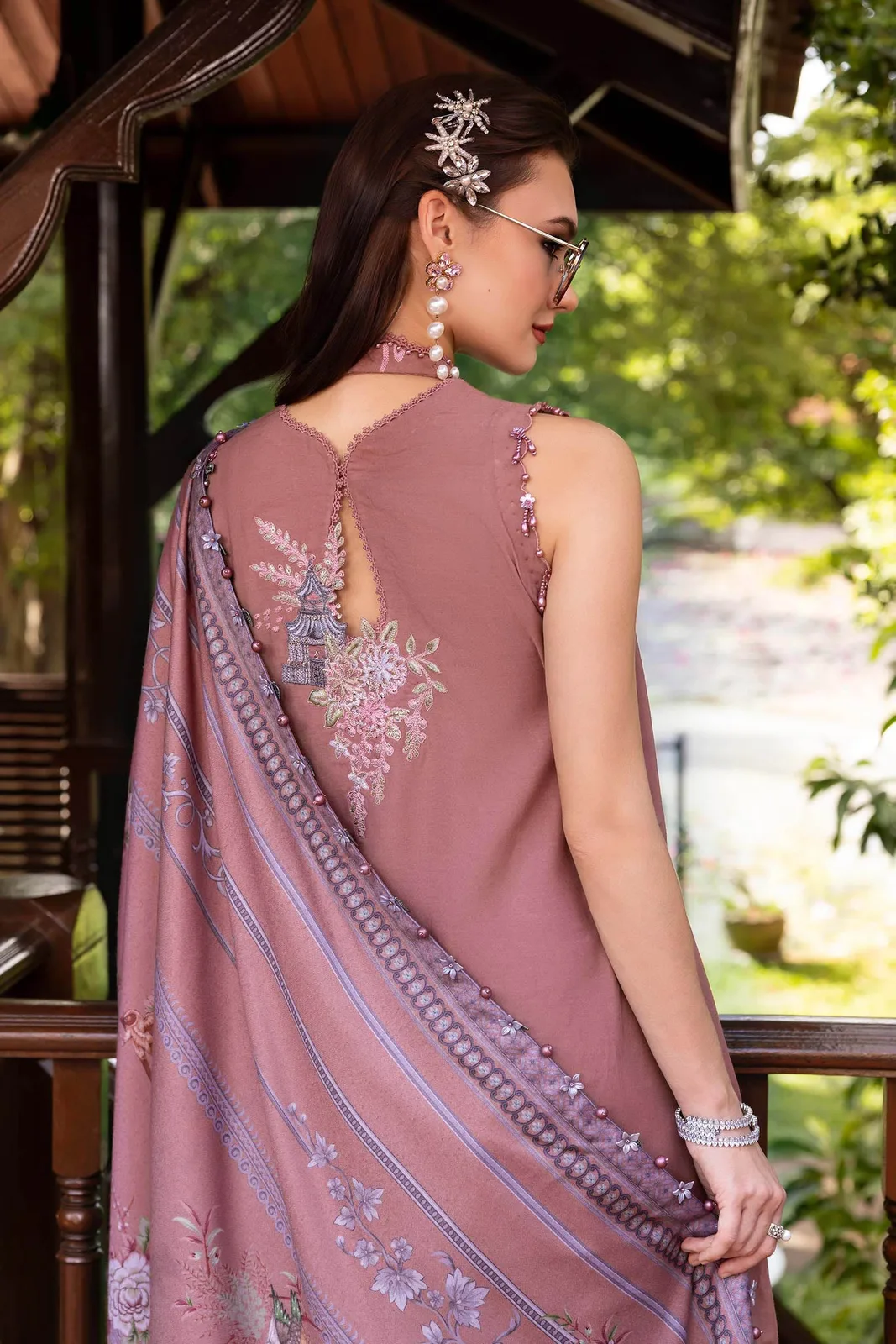 3 Piece Unstitched Embroidered Twill Linen Suit