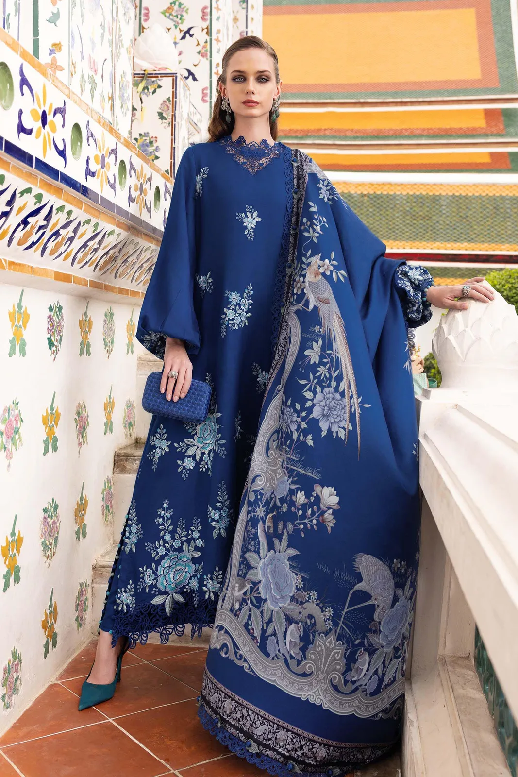 3 Piece Unstitched Embroidered Twill Linen Suit