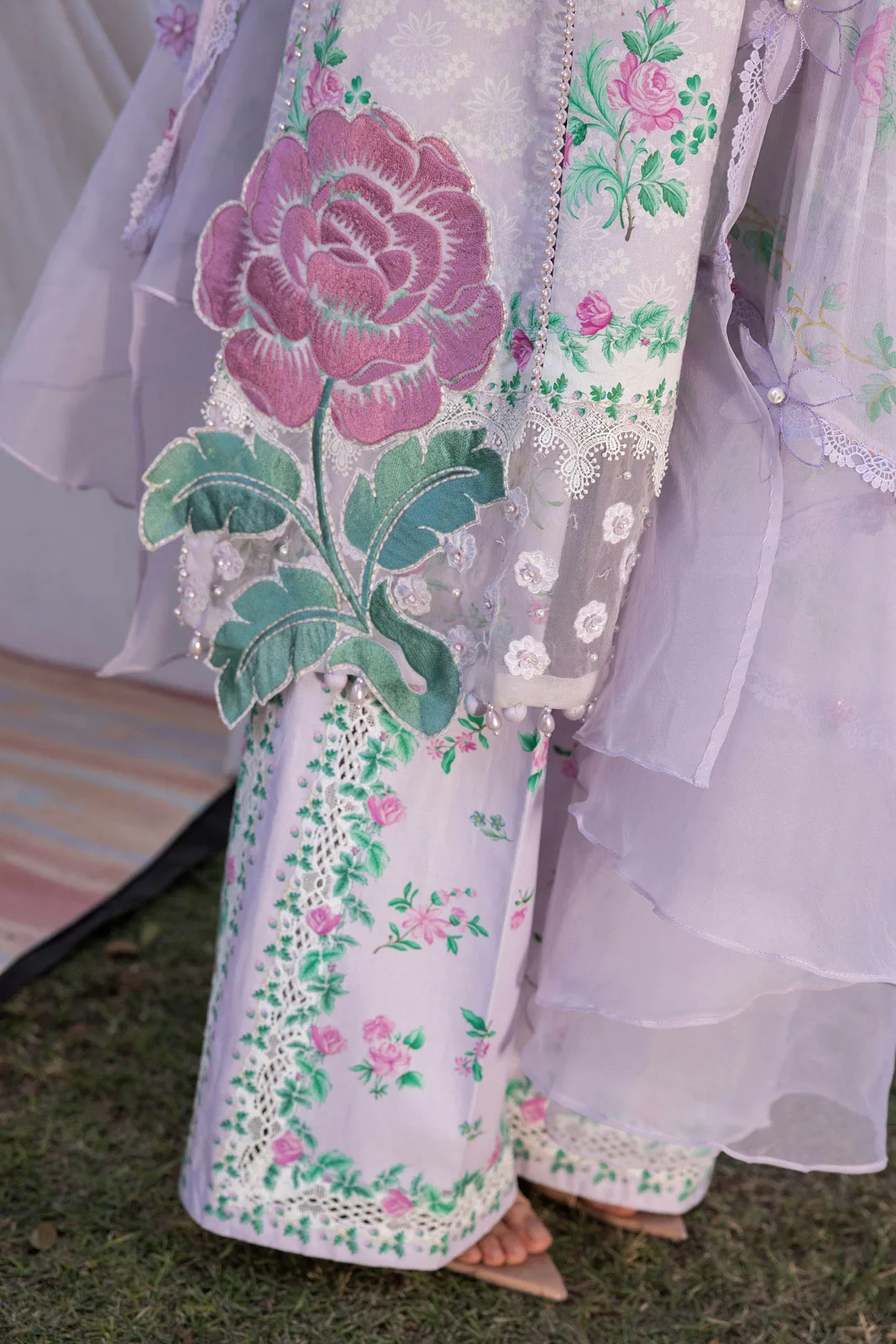 3 Piece Unstitched Embroidered Lawn Suit