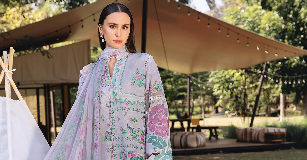 3 Piece Unstitched Embroidered Lawn Suit