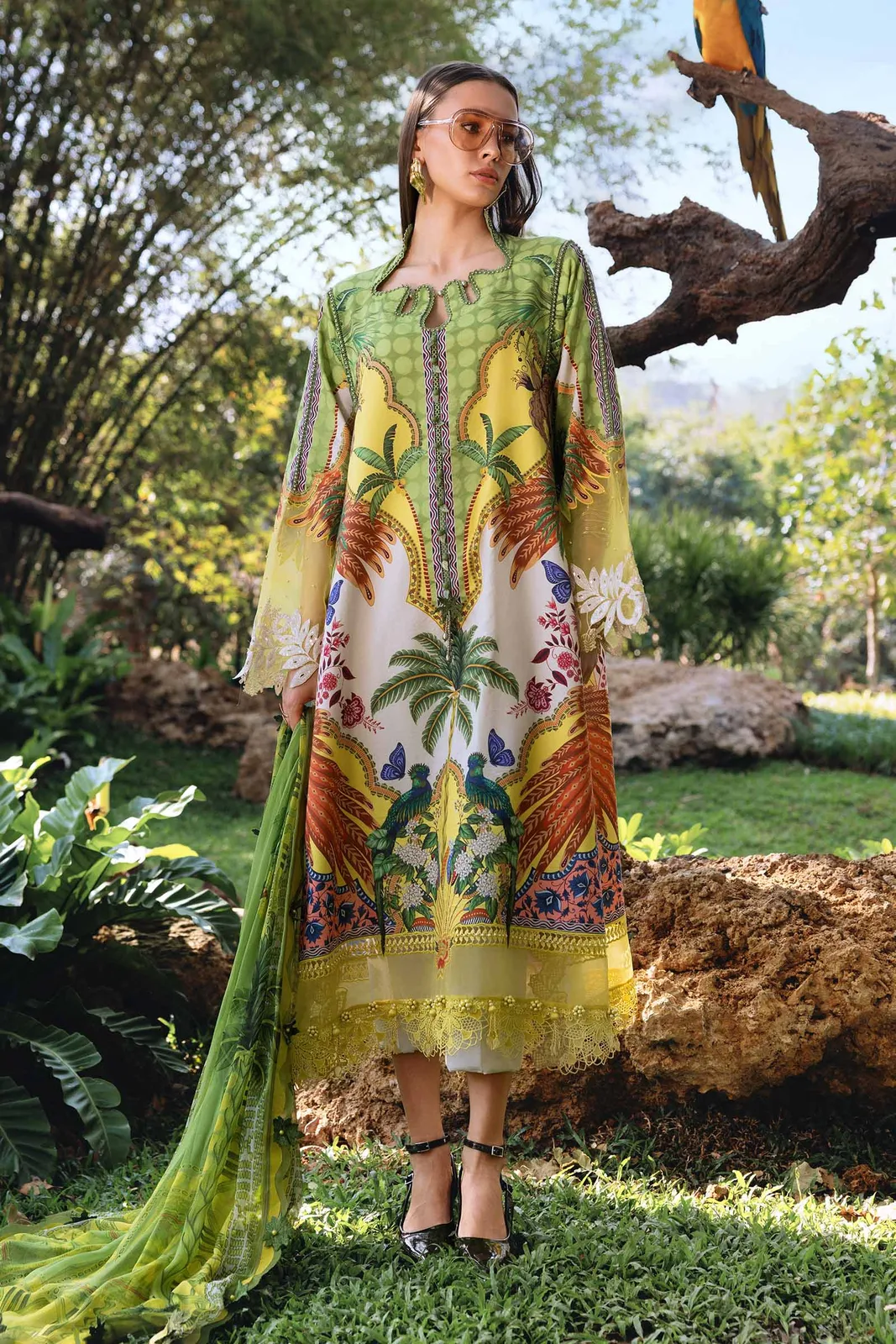 3 Piece Unstitched Embroidered Lawn Suit