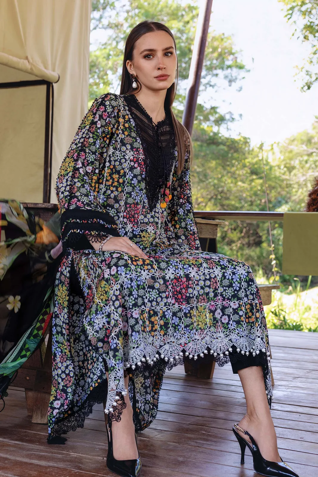 3 Piece Unstitched Embroidered Lawn Suit