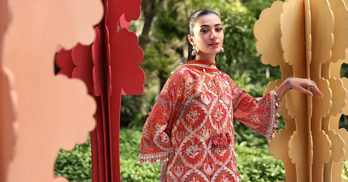 3 Piece Unstitched Embroidered Lawn Suit