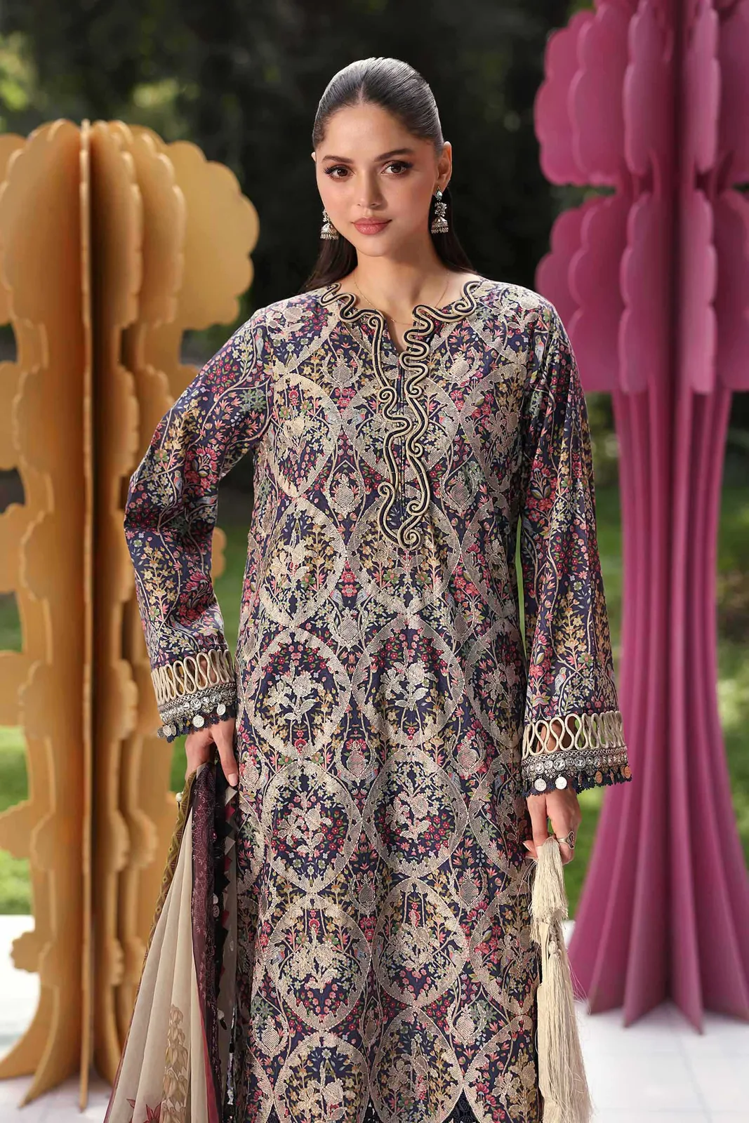 3 Piece Unstitched Embroidered Lawn Suit