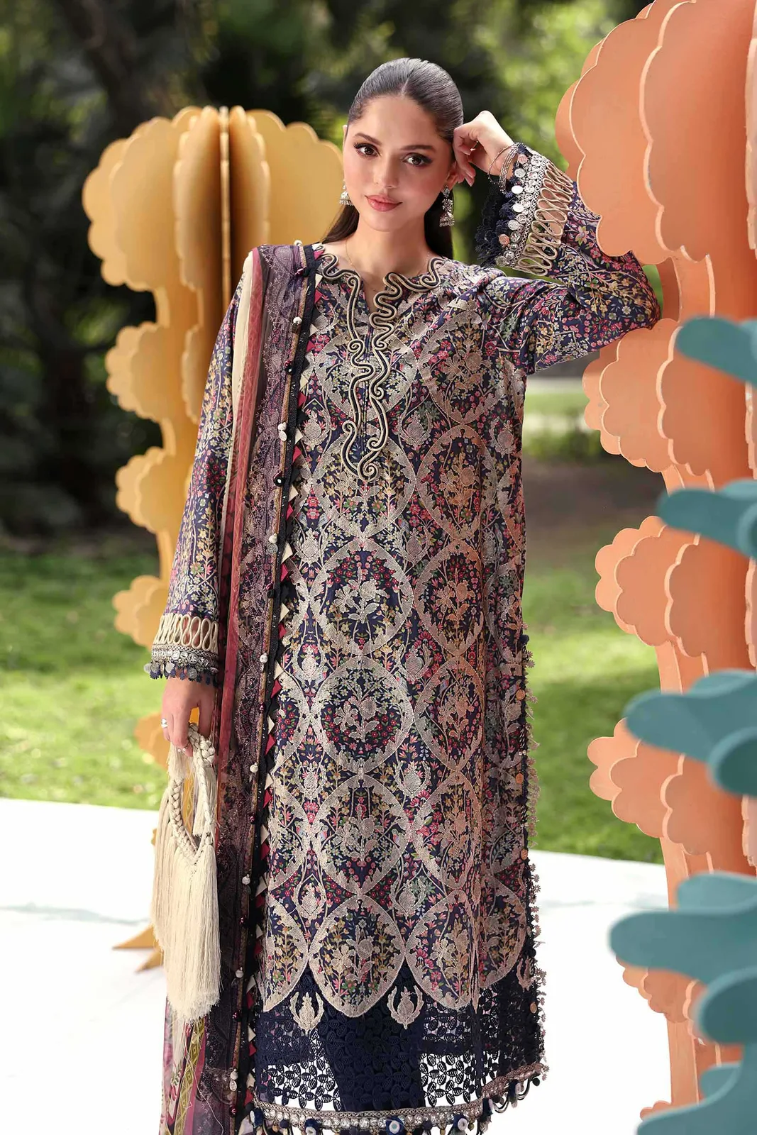 3 Piece Unstitched Embroidered Lawn Suit