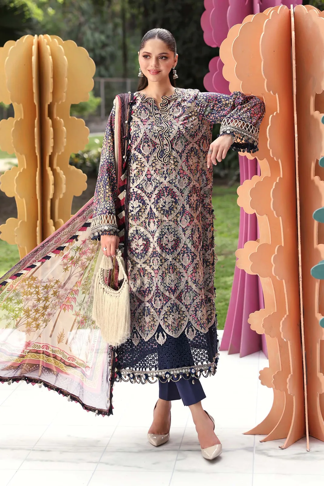 3 Piece Unstitched Embroidered Lawn Suit