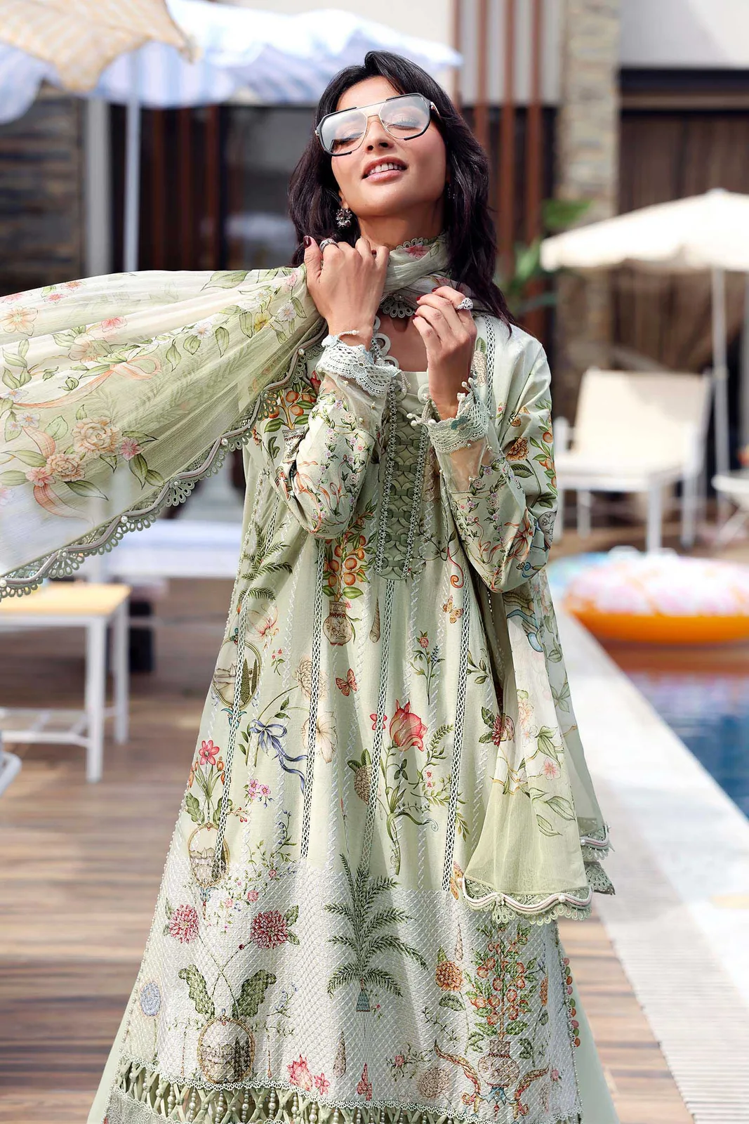 3 Piece Unstitched Embroidered Lawn Suit