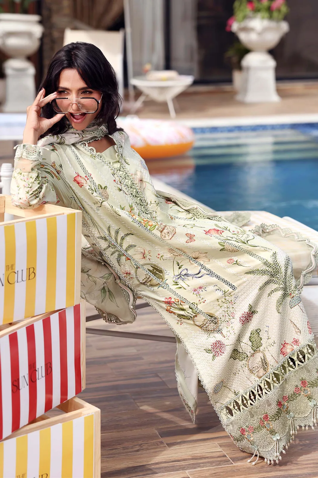 3 Piece Unstitched Embroidered Lawn Suit
