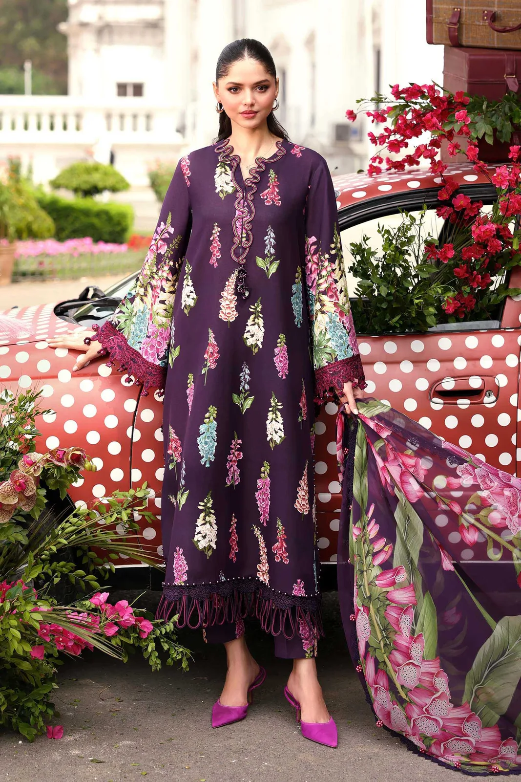 3 Piece Unstitched Embroidered Lawn Suit