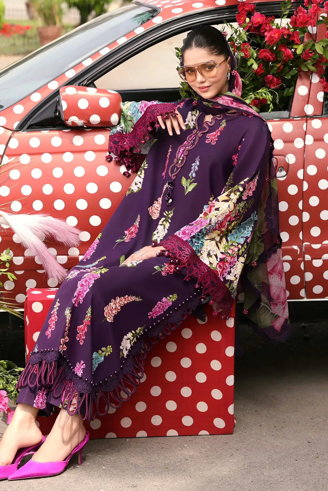 3 Piece Unstitched Embroidered Lawn Suit