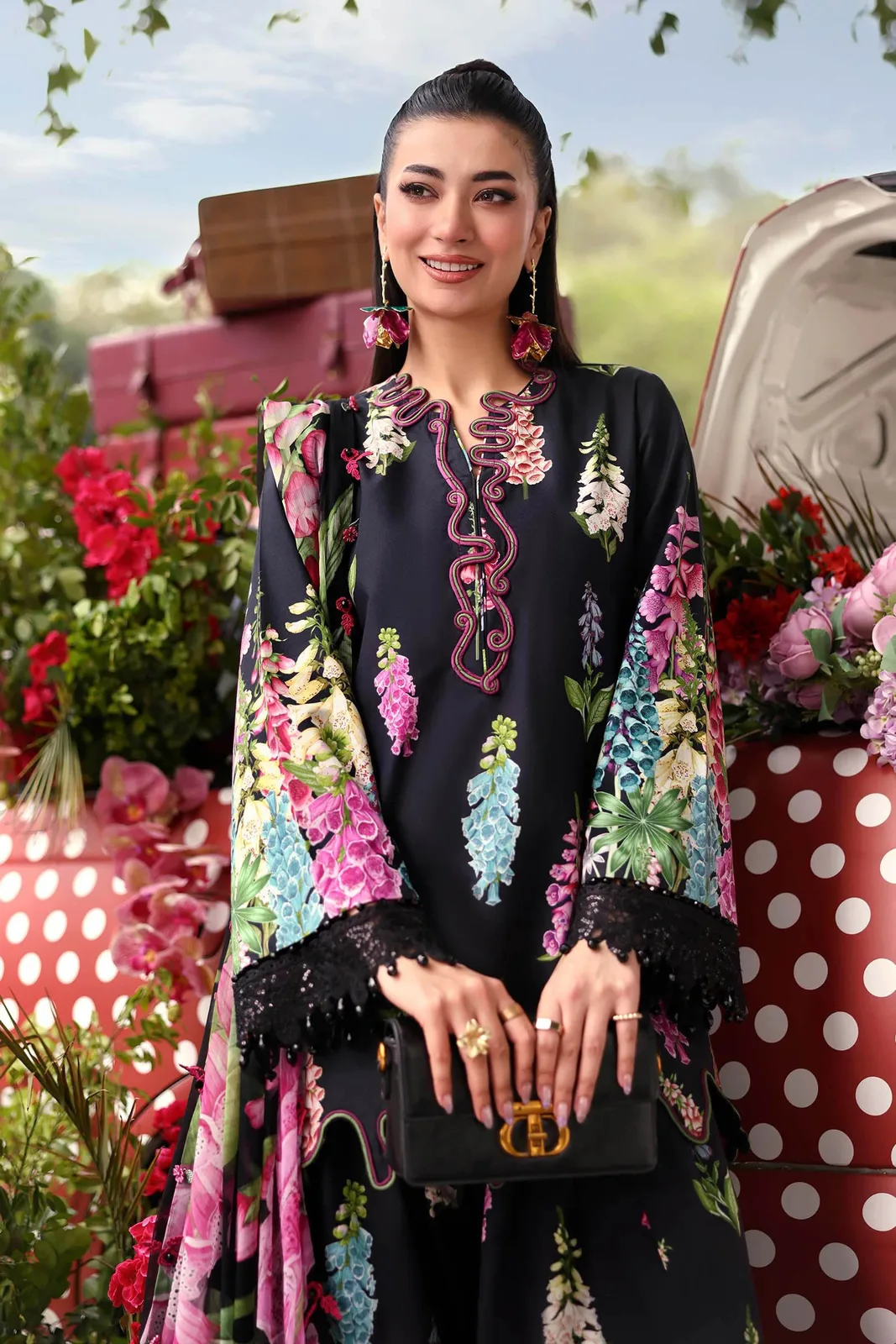3 Piece Unstitched Embroidered Lawn Suit