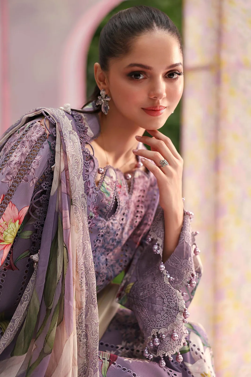 3 Piece Unstitched Embroidered Lawn Suit