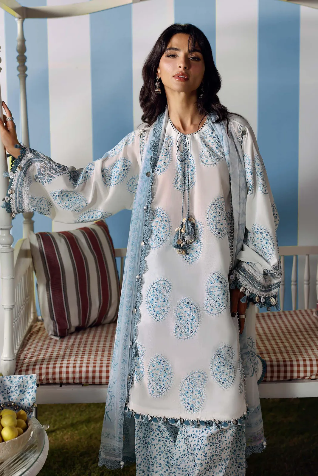 3 Piece Unstitched Embroidered Lawn Suit