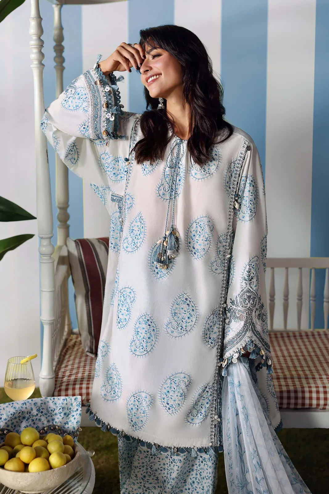 3 Piece Unstitched Embroidered Lawn Suit